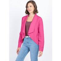 Kettlewell Women's Waterfall Cropped Linen Blend Coat in Fuchsia | Size: 18