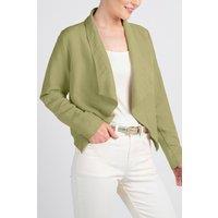 Kettlewell Women's Waterfall Cropped Linen Blend Coat in Light Green | Size: 8