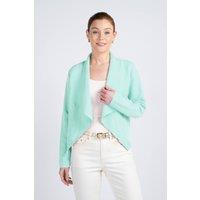 Kettlewell Women's Waterfall Cropped Linen Blend Coat in Mint | Size: 8