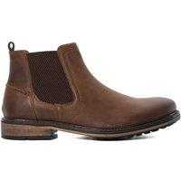 Dune London Men's Wide Fit 'Chorleys' Leather Chelsea Boots in Brown | Size: 7