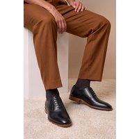 Oswin Hyde Men's Oakley Leather Wingtip Brogue in Black | Size: 11