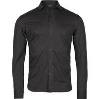 TEE JAYS Men's Stretch Long-Sleeved Active Shirt in Black | Size: 3XL