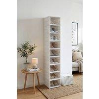 Living and Home 9-Tier Foldable Shoe Cabinet Shoe Storage Box in White