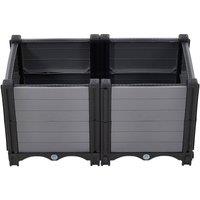 Living and Home Elevated plastic planting boxes in Grey | Size: Medium