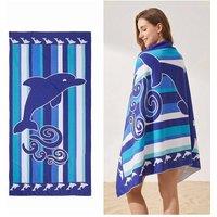Living and Home Lightweight Large Microfibre Beach Towel in Blue