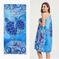Living and Home Lightweight Large Microfibre Beach Towel in Blue