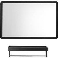 Garden Sanctuary Black Bathroom Mirror with Shelf
