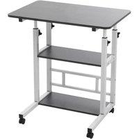 Garden Sanctuary Height Adjustable Mobile Table Overbed Desk with Wheels in Dark Grey