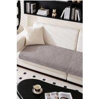 Living and Home Non-Slip Faux Plush Sherpa-Style Sofa Cover in Grey | Size: 70 cm x 70 cm