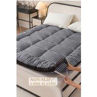 Living and Home 10cm Comfortable Quilted Mattress Topper in Dark Grey | Size: Single