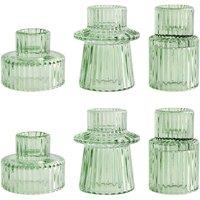 Living and Home Set of 6 Candle Holders in Green