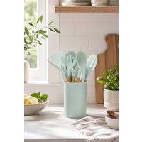 ExtraStar Heat-Resistant Silicone Cooking Utensil Set in Aqua