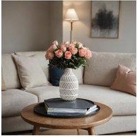 Living and Home Nordic White Ceramic Vase - Minimalist Home Dcor Accent for Flowers or Hydroponics in Khaki