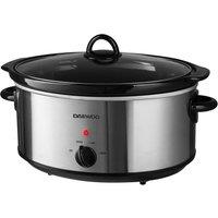 Daewoo 6.5L Stainless Steel Slow Cooker Stoneware Pot in Silver