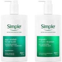 Simple Age Defying & Repairing Cleanser Duo Sensitive in White