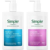 Simple Smooth+ & Hydrate+ Gel Facial Cleanser Bundle 240ml in White