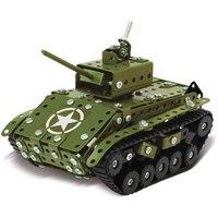 Coach House Partners Metal Sherman Tank Construction Set - 284 Pieces in Green