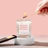 JAAM World's Best Content Florist Candle Gift - Vanilla in Clear