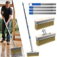 NESTLUNE 2x Paint Brush Head Wood Stain Brush with Long Handle in Brown | Size: 10000mm x 520mm