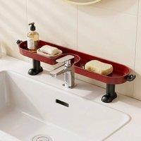 KORVIXA Red Faucet Sink Shelf No-Drill Sink