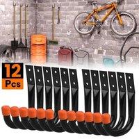 KORVIXA 12 Packs Garage Storage Hooks Wall Mount in Black | Size: 1000mm 2000mm