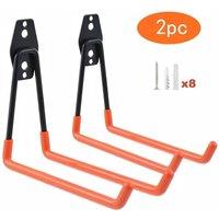 KORVIXA 2pcs Large Heavy Duty Garage Storage Hooks in Black | Size: 1000mm 2000mm