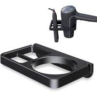 KORVIXA Black Hair Dryer Holder Bathroom Wall Organizer