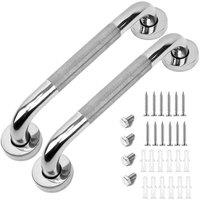 NESTLUNE Handle Steel Shower Toilet Hand Rail 30cm in Silver