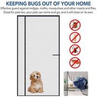 NESTLUNE 90*200cm Door Net Insect Magic Screen Bug Mosquito in Black | Size: 100 cm - 150 cm