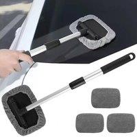 NESTLUNE Bathroom Mop Shower Scrubber 2-in-1 Tub Tile Glass in Grey | Size: 100 cm x 15 cm