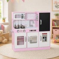 STILVORA Kids Play Kitchen with Storage in Pink