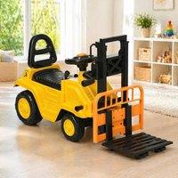STILVORA Kids Ride-On Tractor with Fork & Storage in Yellow