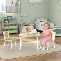 AIYAPLAY 3-Piece Kids Table with 2 Chairs Set for Bedroom, Nursery in Green