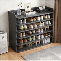 Living and Home 82cm W 6-Tier Shoe Rack Organiser Shoe Cabinet Storage Stand Shelf in Black