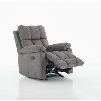 FURNITURE ONE Manual Recliner Sofa, Fabric Upholstery Recliner Armchair in Grey | Size: 1 Seater