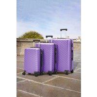Living and Home Set of 3 Lightweight Hardside Travel Suitcase with Spinner Wheels, Purple
