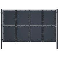 Berkfield Home Garden Gate Steel 350x150 cm Anthracite