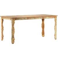 Berkfield Home Dining Table 160x80x76 cm Solid Reclaimed Wood in Brown | Size: 160 x 80 x 76 cm