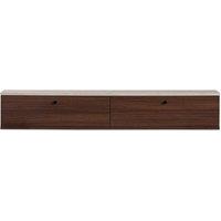 CALICOSY Wall-Mounted TV Unit With 2 Drop-Down Doors, 160 Cm Wide - ROY in Walnut