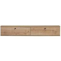 CALICOSY Wall-Mounted TV Unit With 2 Drop-Down Doors, 160 Cm Wide - ROY in Light Oak