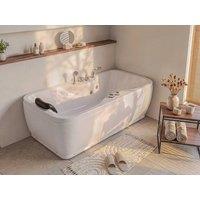 Vente-unique Whirlpool Bath - 150 X 75 X 54.5 Cm - White - Right-Hand Corner