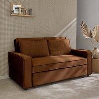 sweeek 2-seater corduroy sofa bed in Brown