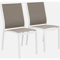 sweeek Pair Of Stackable Aluminium Garden Chairs in White
