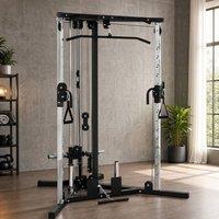 STILVORA Home Gym Machine with Adjustable Double Pulleys in Black
