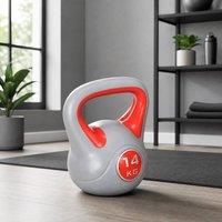 STILVORA 14 kg Kettlebell with PU Cover in Grey