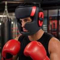 STILVORA Boxing Headguard Adjustable Fit Red in Black