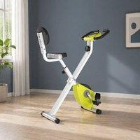 STILVORA Folding Exercise Bike with LCD Monitor & 8 Resistance Levels in White