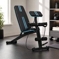 STILVORA Weight Bench with Leg Extension Foldable Blue in Black