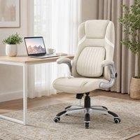 STILVORA Beige Office Chair with Adjustable Height & Armrests