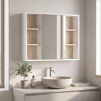 STILVORA Bathroom Mirror Cabinet with Adjustable Shelf White